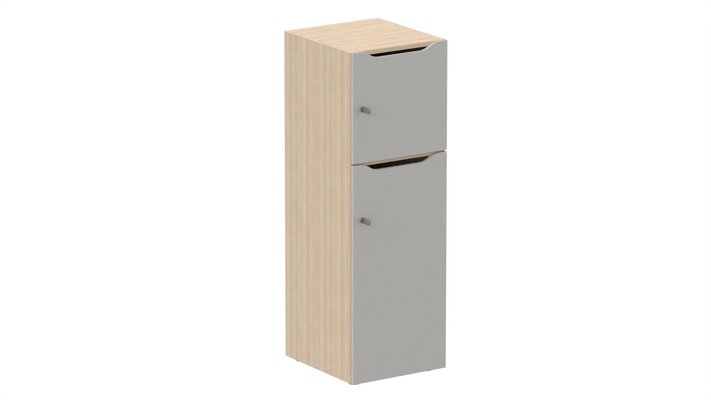 CASIERS - 2 cases - Meuble à cases H.137xL.45xP.50cm - 2 cases : 1 x H86cm (en bas) + 1 x H43cm- portes avec découpe en partie haute. serrure à clé