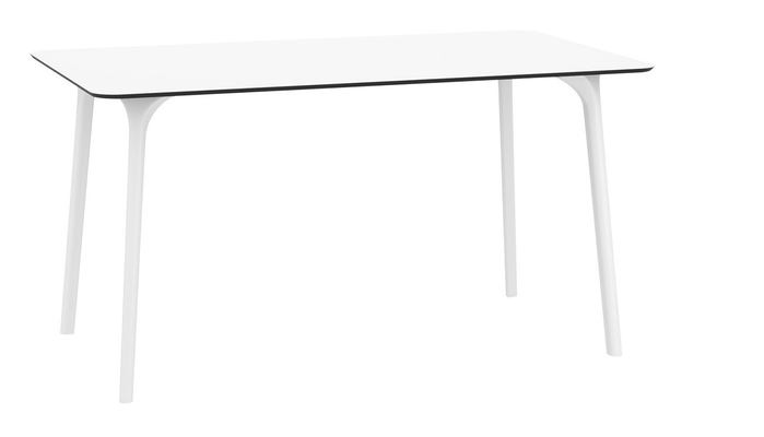 POLYPROPYLENE - TABLES  - OSLO-Table plateau stratifiè compact ép.12mm, piètement entierement moulè thermoplastique.140x80 cm-Finition:plateau Blanc/piètement Blanc(BLBL)