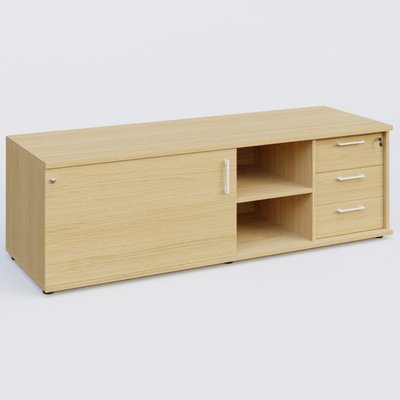 [Pas de famille] - [Pas de sous famille] - Caisson USE ME avec caisson trois tiroirs à gauche. Caisson Chêne et portes Chêne.