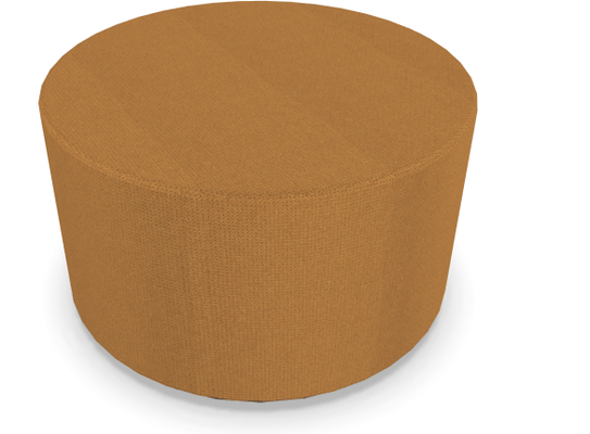 FAUTEUILS/POUFS - Poufs - TAM TAM - Pouf rond diamètre 60 cm avec base en mélaminé noire et supports en plastique jaune