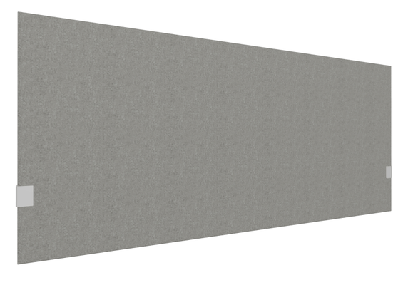 PANNEAUX ECRANS POUR BUREAU DROIT SOLO - Pour bureaux largeur 160 cm - SECRET Panneau-écran acoustique H74cm pour poste solo L.160cm. 2 faces tissu SYNERGY coloris gris. pinces de fixation réglables en hauteur coloris aluminium