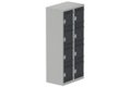 Vestiaire multicases, 2 colonnes L.80cm/8 cases, coffre gris clair/portes anthracite