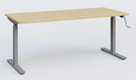 K_Pro 1 Poste solo RH 70-116 cm . Plateau 200*80 épaisseur 25mm, plateau chêne, pieds alu