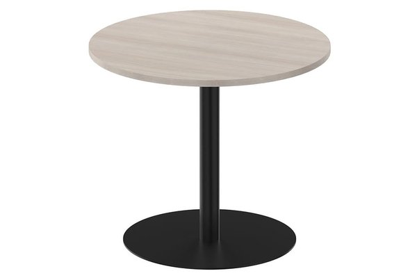 TABLES DE REUNION - Ronde - Table ronde diamètre 90cm sur pied colonne acacia/NOIR