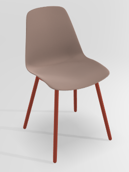 CHAISES ET TABOURETS - Pour tables standards, ht 75 cm, piétement 4 pieds - PETALE Chaise L.44xP.53.5xH.80.5cm-hauteur assise 47cm