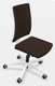 HUGO TISSU - Siège opérative synchrone réglable en profondeur . Assise et dossier tissu Bondai Brun Foncé (BNM) STRUCTURE BLANC / PIETEMENT BLANC