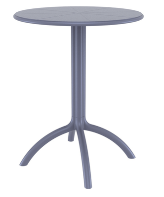 POLYPROPYLENE - TABLES  - PORTO-Table en résine, cadre métallique  -diam 60cm -plateau anthracite/piètement anthracite