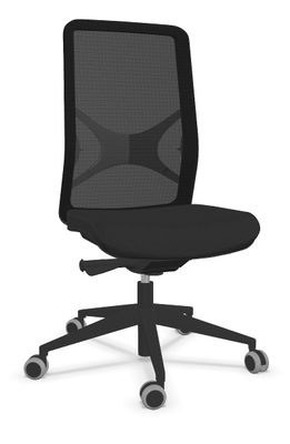 FAUTEUILS - FAUTEUIL - EOLE-Chaise dos résille cadre noir synchrone-soutien lombaire réglable-piétement polyamide noir