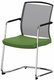 Dandy - Chaise piétement luge chrome (CH).Assise tissu Bondai Vert (7048)