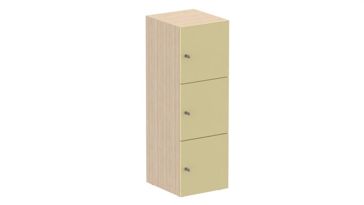 CASIERS - 3 cases - Meuble à cases H.137xL.45xP.50cm - 3 cases H43cm. portes pleine. serrure à clé
