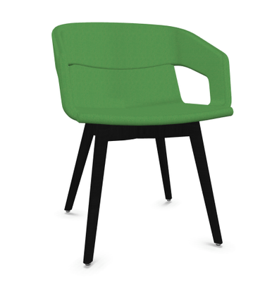 FAUTEUILS/POUFS - 4 pieds bois - MELODY fauteuil 4 pieds bois frêne teinté noir