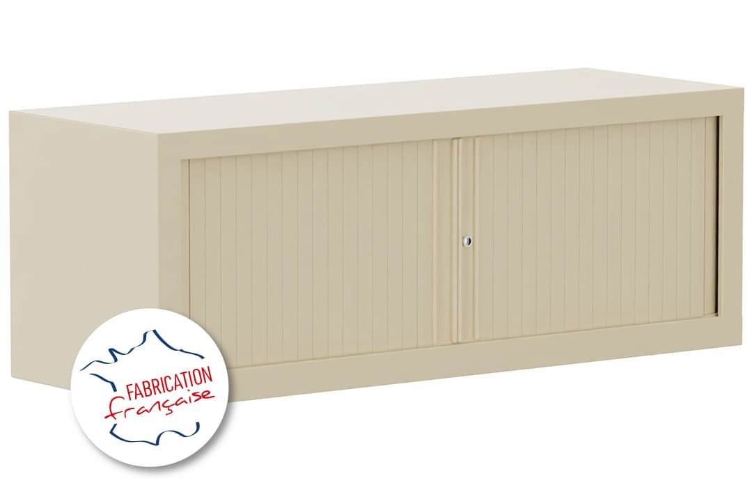Armoire rehausse H44xL120cm coffre beige/rideaux beige