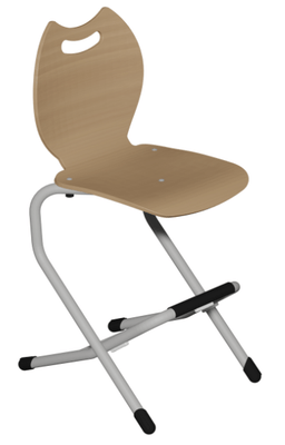 SCOLAIRE - Decouvrir - Chaise LILA II coque Bandana bois teinté pièt. acier époxy - H52 cm