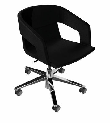 VISITEURS ET FONCTIONNELS - Sur roulettes - Melody - Fauteuil Pietement roulettes Alu poli (CH). Tissu Int Vinyle (D11) - Tissu Ext Vinyle (D11)