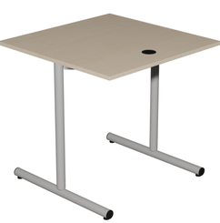 SCOLAIRE - Apprendre - Table HUBBE plat. ép.19 mm méla. chant ABS pièt. époxy - 80x70 cm - T6