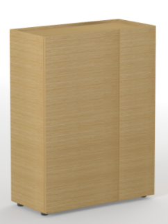 Gamme P1 - Armoires - P1 Armoire mi-haute à portes battantes- H.119xL.90xP.40cm- 3 tablettes- sans serrure