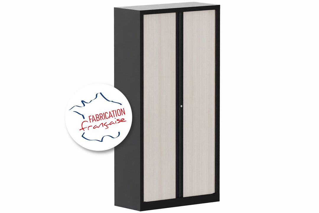 Armoire à rideaux H198xL100cm 4 tablettes