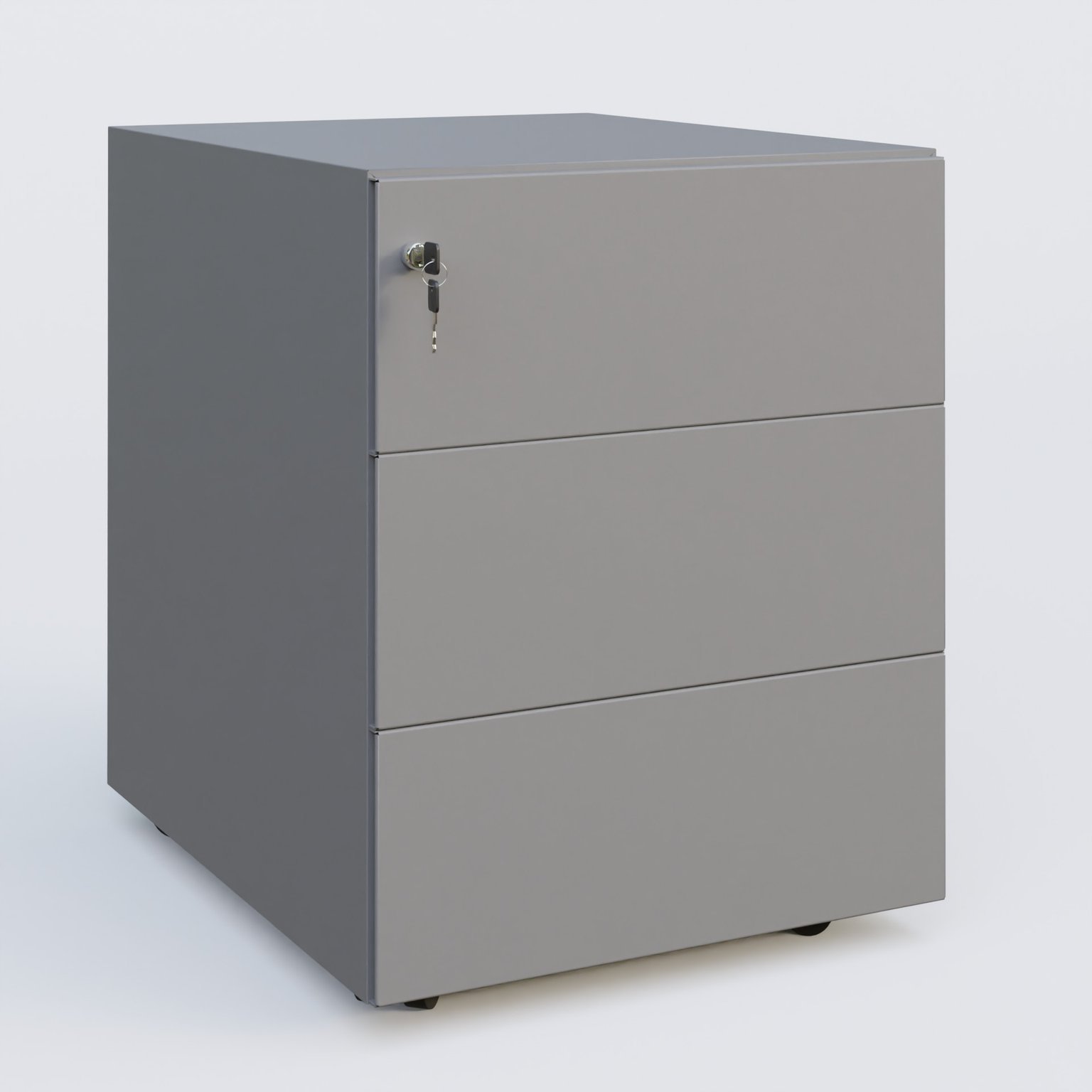 Caisson sur roulette 3 tiroirs Aluminium RAL 9006