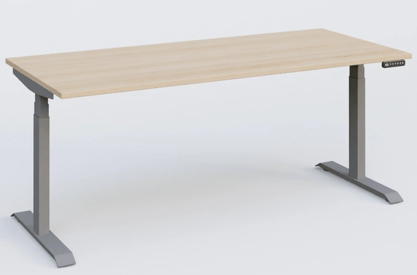 [Pas de famille] - [Pas de sous famille] - Poste solo 200*80 réglable en hauteur électriquement de 65-130 cm gamme KPro3. Plateau hêtre et piètement alu