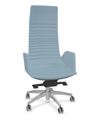 DIRECTION - Fauteuils - KI fauteuil manager haut dossier avec accotoirs tapissés. piétement 5 branches en aluminium poli