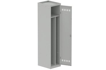 [Pas de famille] - [Pas de sous famille] - Vestiaire industrie salissante 1 porte (serrure 2 clés) H180xL40xP50cm coffre gris clair/ porte(s) gris clair