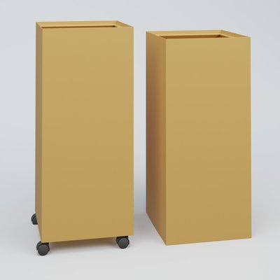 ACCESSOIRES - ACCESSOIRES  - Poubelle 1 Module HT 75 cm la HT 30 cm Prof. 60 cm avec roulettes . Coffre Moutarde