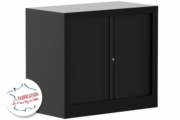ARMOIRES A RIDEAUX - Largeur 80 cm - Armoire à rideaux H 70XL 80XP43 1 Tablette ,coffre noir/rideaux noir