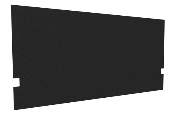 PANNEAUX ECRANS POUR BUREAU DROIT SOLO - Pour bureaux largeur 140 cm - SECRET Panneau-écran acoustique H74cm pour poste solo L.140cm. 2 faces tissu LUCIA coloris noir. pinces de fixation réglables en hauteur coloris aluminium
