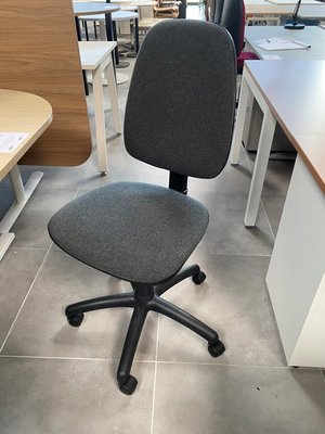 DESTOCKAGE - Chaise - Siège de bureau dactylo assise et dossier en tissu gris