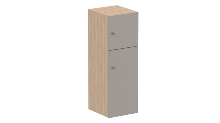 CASIERS - 2 cases - Meuble à cases H.137xL.45xP.50cm - 2 cases : 1 x H86cm (en bas) + 1 x H43cm. portes pleine. serrure à clé