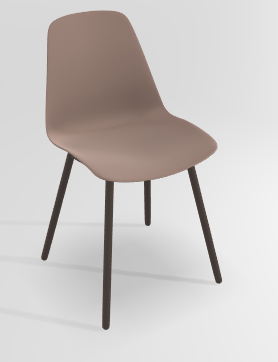 CHAISES ET TABOURETS - Pour tables standards, ht 75 cm, piétement 4 pieds - PETALE Chaise L.44xP.53.5xH.80.5cm-hauteur assise 47cm