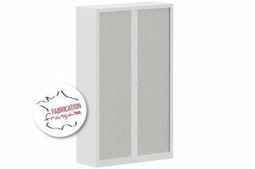 ARMOIRES A RIDEAUX - Largeur 120 cm - Armoire à rideaux H198xL120cm coffre blanc / rideaux aluminium