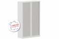Armoire à rideaux H198xL120cm coffre blanc / rideaux aluminium