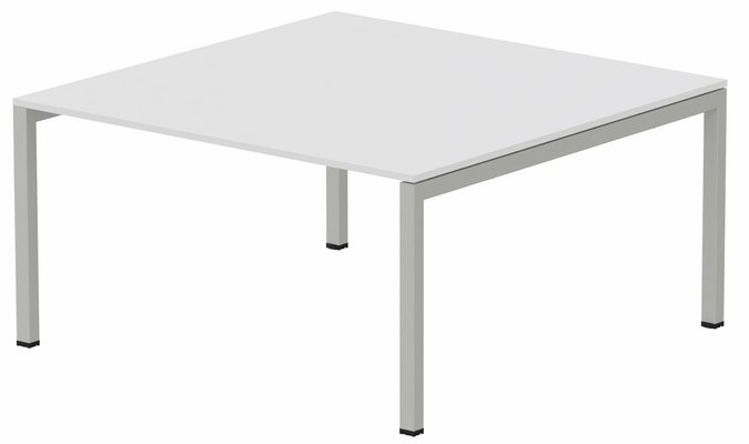 TABLES DE REUNION - Carrée - K3 plan carré 165x165cm, plateau blanc, structure aluminium