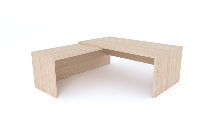Gamme X5 - Tables de Bureau avec retour - X5- Plan Manager 180x90cm avec retour mur aligné (encombrement 180x200cm)