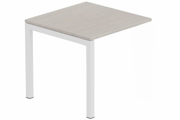 TABLES DE FORMATION - Composables piétement "Arche" - Module composable pied arche L.80xP.80cm, suivant, plateau acacia, structure blanc