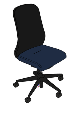 a definir - a definir - Fauteuil de travail MISTRAL MESH Cadre Noir RESILLE RN60999 assise Tissu STEP BLEU FONCE STG65011