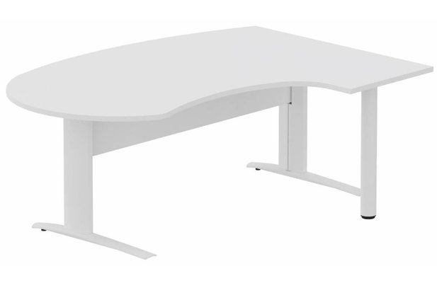 Gamme K1 - Plans compacts - K1 VDF métal compact 90° manager 190x141x104x60cm sur pied de soutien, plateau blanc, structure blanc