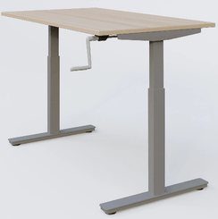 [Pas de famille] - [Pas de sous famille] - K_Pro 1 Poste solo RH 70-116 cm . Plateau 200*80 épaisseur 25mm, plateau acacia, pieds alu