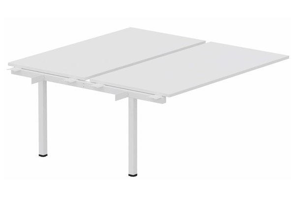 Postes Bench (poste doubles) - SERIE K3 - K3 Bench suivant 2 plateaux fixes 160x70cm encombrement 160x145cm, plateau blanc, structure blanc
