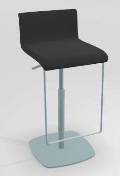 CHAISES ET TABOURETS - Réglables en hauteur - COCKTAIL Tabouret -Finitions : MOSAIC BLACK (M301) / PIETEMENT EPOXY : structure coloris LIGHT BLUE MAT (EP59)