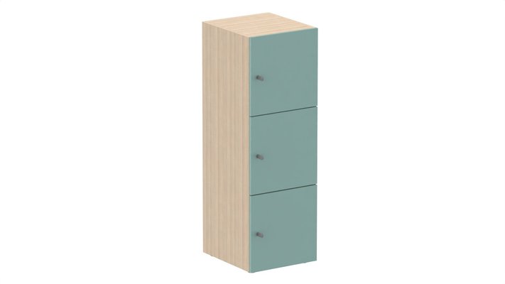 CASIERS - 3 cases - Meuble à cases H.137xL.45xP.50cm - 3 cases H43cm. portes pleine. serrure à clé