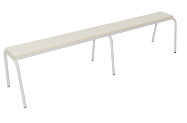 SCOLAIRE - Apprendre - Banc MOLY MDF méla. ép.19 mm chant vernis pièt. époxy - L200 cm - T4 - Ivoire