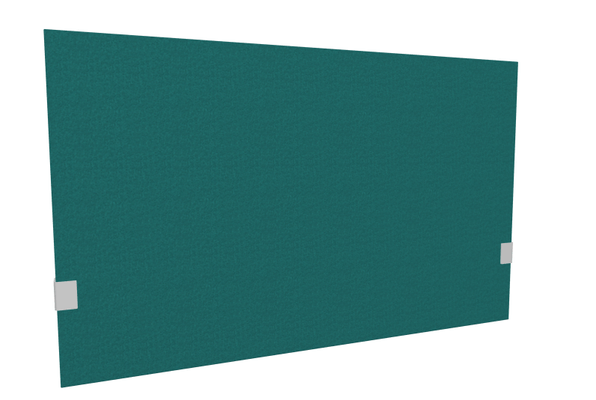 PANNEAUX ECRANS POUR BUREAU DROIT SOLO - Pour bureaux largeur 120 cm - SECRET Panneau-écran acoustique H74cm pour poste solo L.120cm. 2 faces tissu SYNERGY coloris bleu turquoise. pinces de fixation réglables en hauteur coloris aluminium