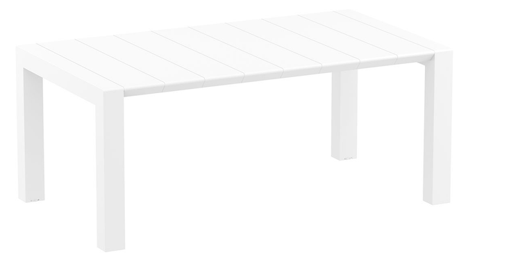 POLYPROPYLENE - TABLES  - MANHATTAN- Table extensible en polypropylène renforcè de fibre de verre -L180>220 cm x100cm- Finition:plateau Blanc/piètement Blanc(BL)