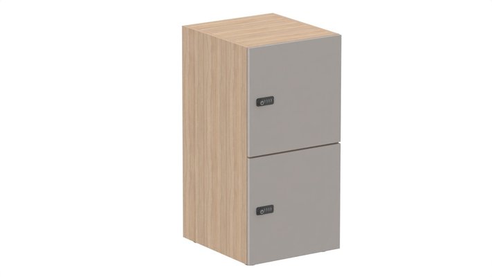 CASIERS - 2 cases - Meuble à cases H.92xL.45xP.50cm - 2 cases H43cm. portes pleine. serrure à code