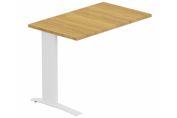 Gamme K1 - Extensions - Plans droits - K1 retour direct 100x60cm sur pied, plateau NOYER, structure blanche