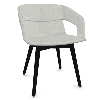 FAUTEUILS/POUFS - 4 pieds bois - MELODY fauteuil 4 pieds bois frêne teinté noir