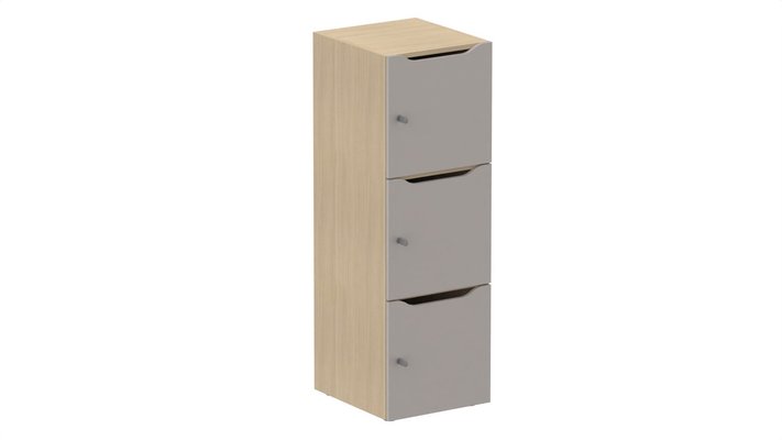 CASIERS - 3 cases - Meuble à cases H.137xL.45xP.50cm - 3 cases H43cm. portes avec découpe en partie haute. serrure à clé