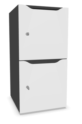 CASIERS - 2 cases - Meuble à cases H.92xL.45xP.50cm - 2 cases H43cm. portes avec découpe en partie haute. serrure à code